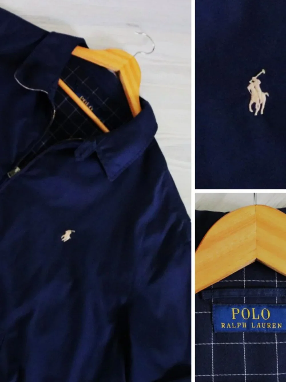 Polo Ralph Lauren Harrington Jacket Mens 3XB Navy Plaid Lined Bi-Swing Bomber